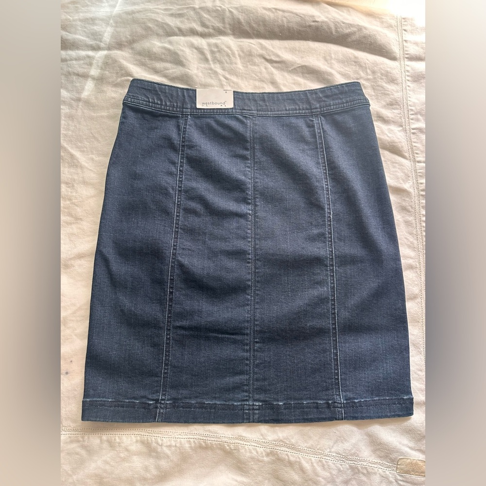 Westbound Blue Midi Pencil Skirt Casual